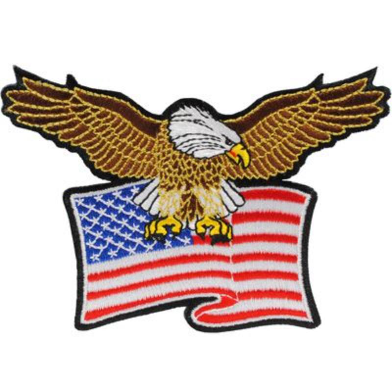 USA Eagle Flag Patch - 4.38 in. - Durable Embroidered Design