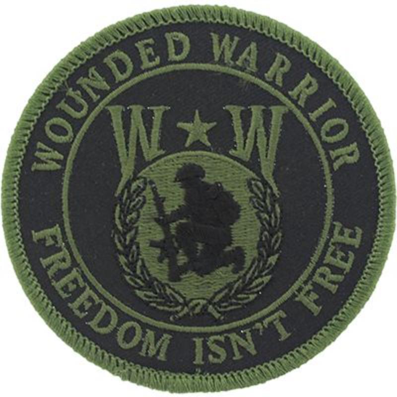 PM0854 Patch - Wounded Warrior, OD - 3.63 in.