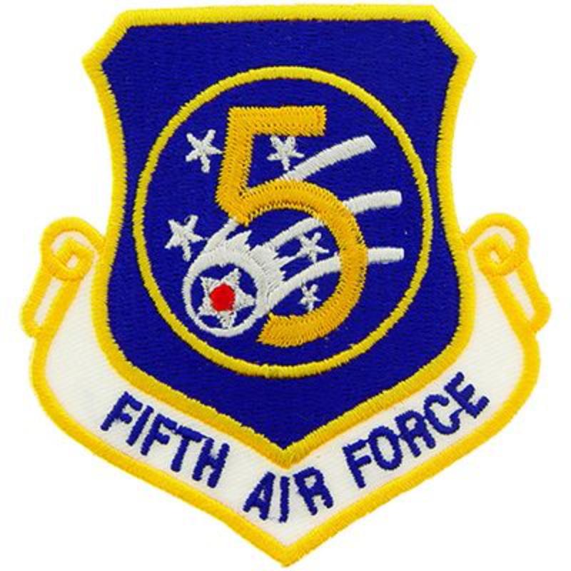 PM0905 Patch - USAF, 5th, Shield - 3.63 in.