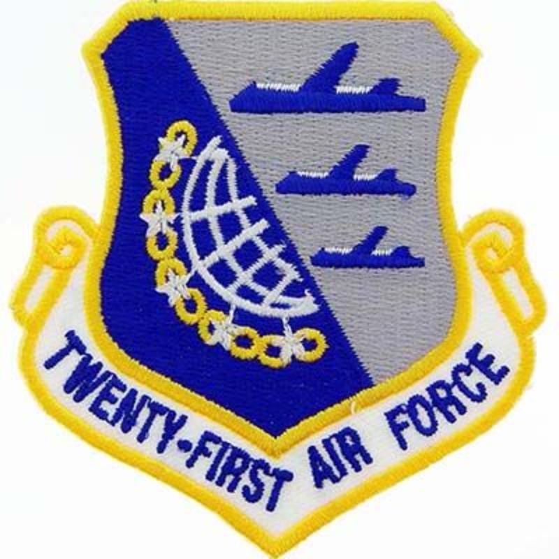 PM0921 Patch - USAF, 21st, Shield - 3.63 in.
