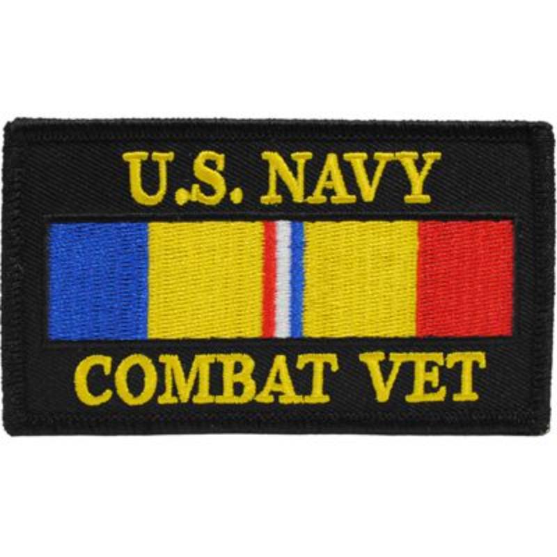 PM1214 Patch - USN, Combat Veteran - 4 x 2.25 in.
