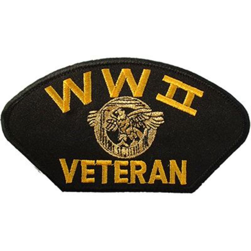 WWII Veteran Patch - Hat - 5.25 x 3 in. - Durable Design