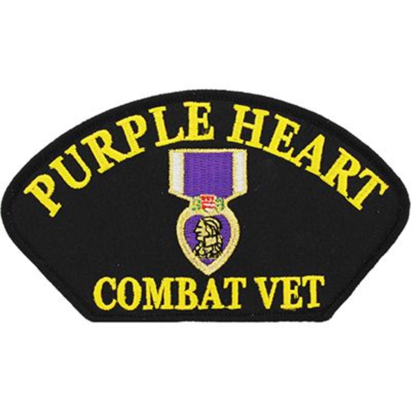 PM1350 Patch - Hat, Purple Heart - 5.25 x 3 in.