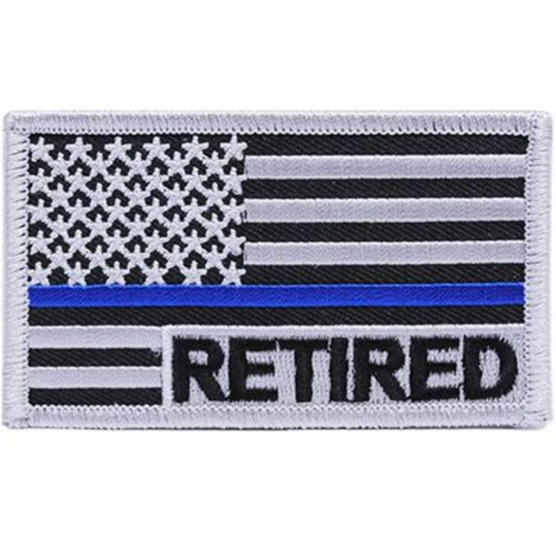 PM3095 Patch-Police Blue Line, Flag - Retired - 3.38 x 2 in.