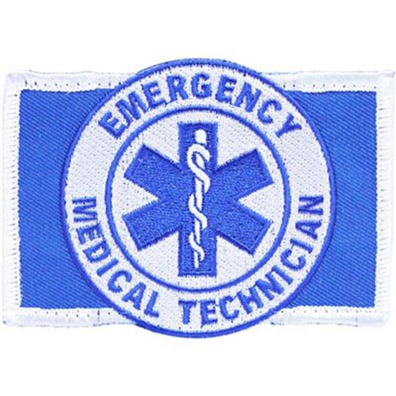 PM3837V Patch - EMT Logo, Rectangle - Cloth Hook & Eye - 3.5 x 2.5 in.