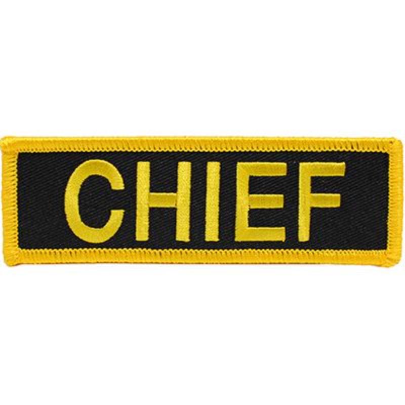 PM3404 Patch - Fire, Tab, Chief - Yellow & Black - 4 x 1.25 in.