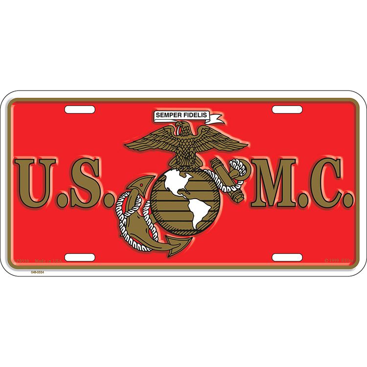 LP0550 License Plate Frame - USMC Logo - 6 x 12 in.