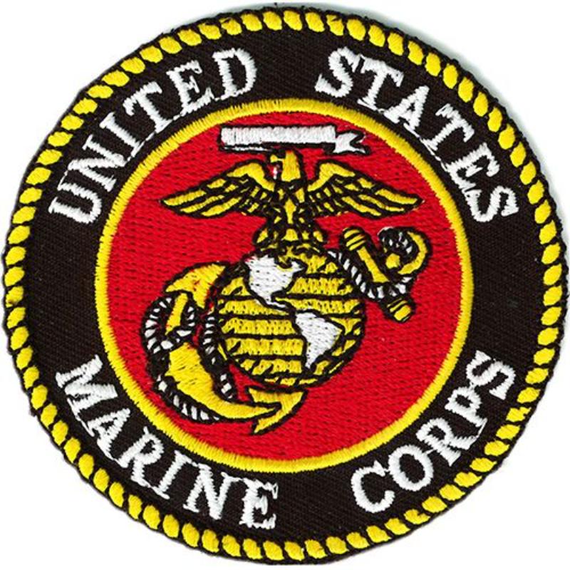 PM7388 Patch - USMC Logo 4 - Yellow & White - 4 in.
