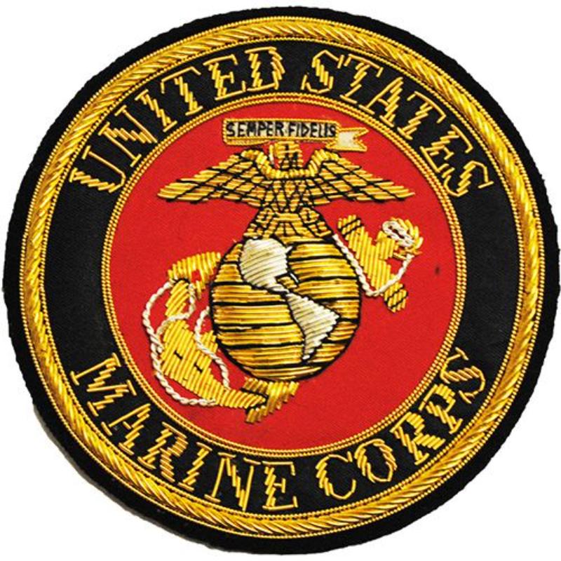 PM7500 Patch - USMC Logo, Large - Gold Bullion - 4 in.