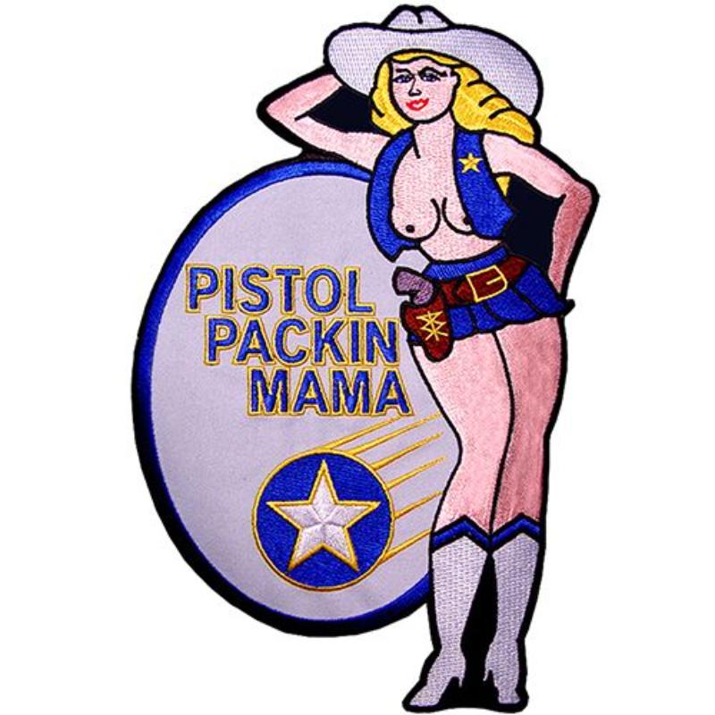 PM9154 Patch - Nose Art, Pistol Packin - 9.5 in.