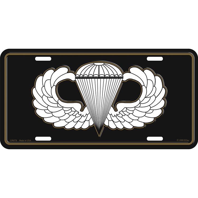 LP0578 License Plate Frame - Military, Para Wing, Airborne - 6 x 12 in.