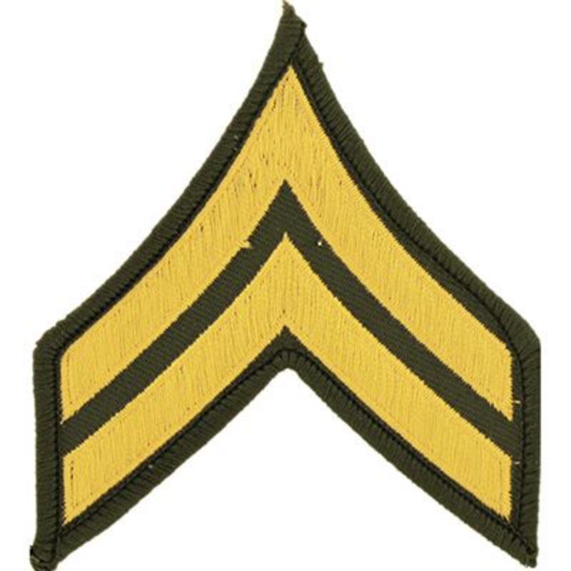 PM1003 Patch - Army, E4, Corporal - Dress Green - Set of 2 - 3.13 in.