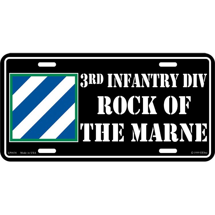 LP0636 License Plate Frame - Army, 3Rd Infantry Division - 6 x 12 in.
