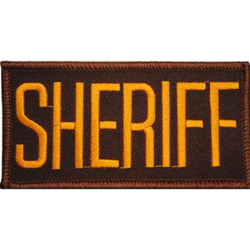 PM4111 Patch - Sheriff Tab, Gold & Brown - 4 x 2 in.
