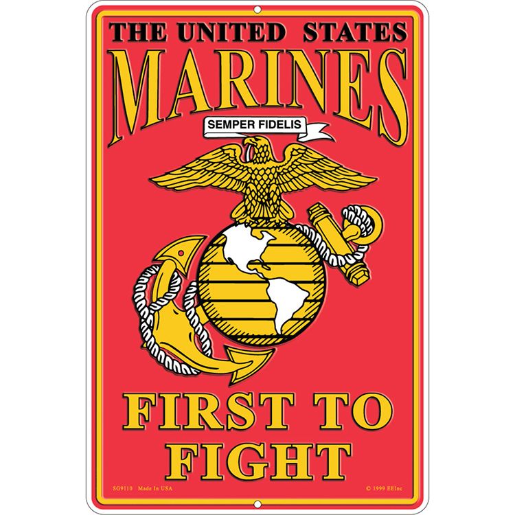 SG9110 Sign - U.S.Marines, Fighter - 12 x 18 in.