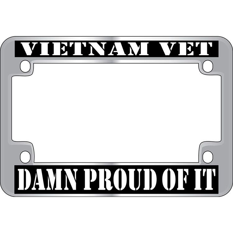 LP2959 Chrome License Plate Frame, Vietnam Veteran - 5 x 7.25 in.