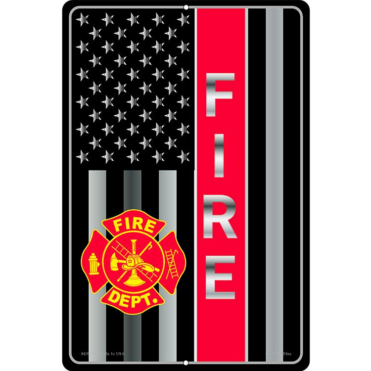 SG9128 Sign - Fire Department Red Line - 12 x 18 in.