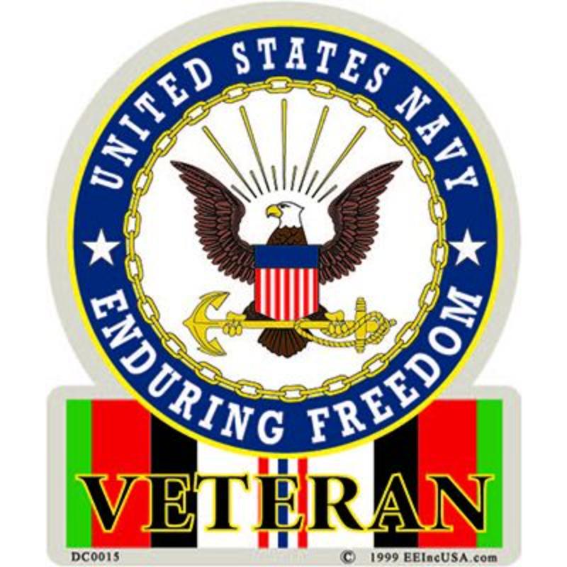 DC0015 Sticker - Enduring Freedom USN - 3.5 x 4.13 in.