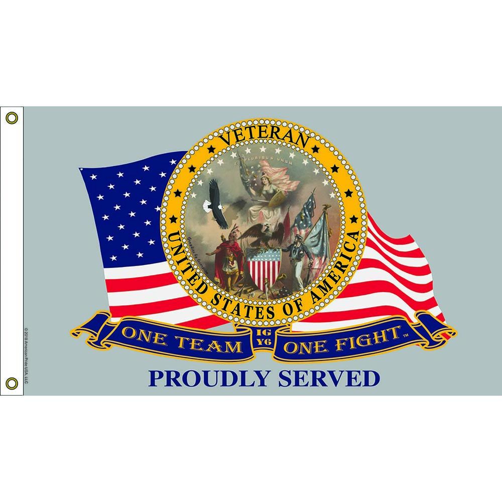 F3040 Flag - U.S. Veteran, Nylon-Glow - 3 x 5 ft.