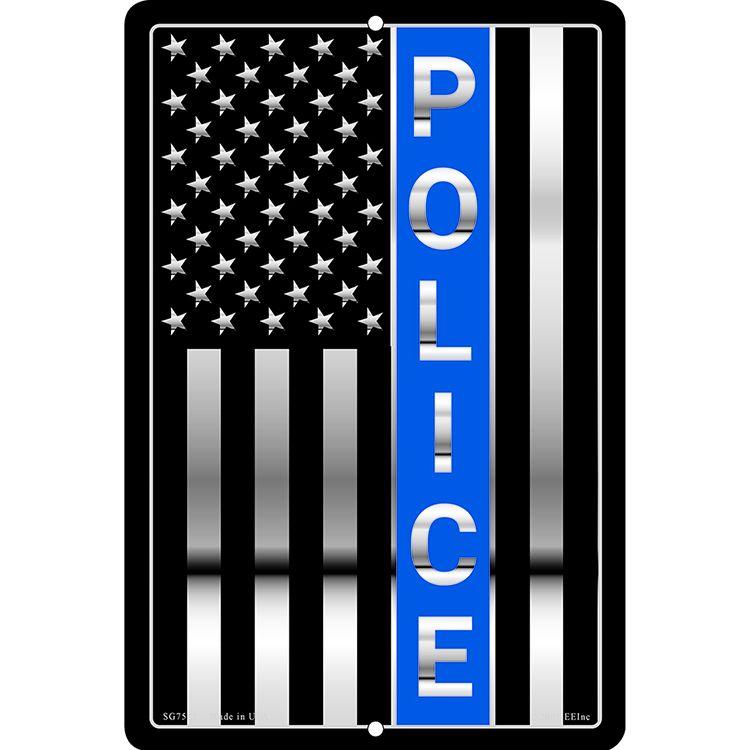 SG7545 Sign - Police, Blue Line - 8 x 12 in.