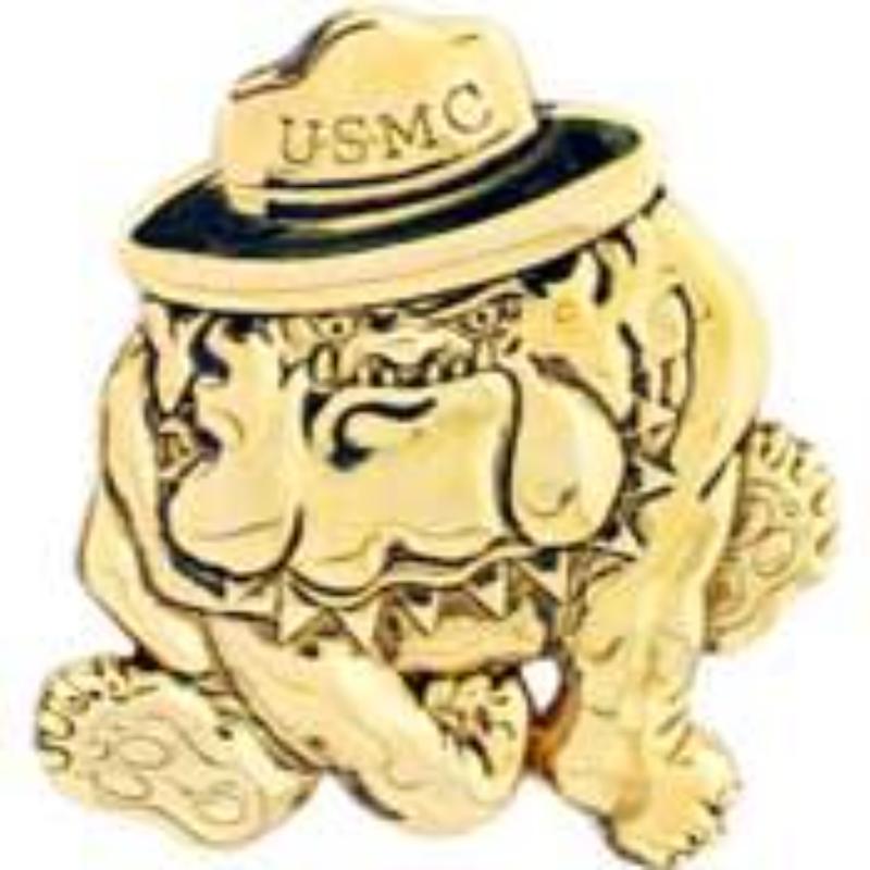 USMC Bulldog 3D Pin - Black - 1.5 in. - Durable Military Design