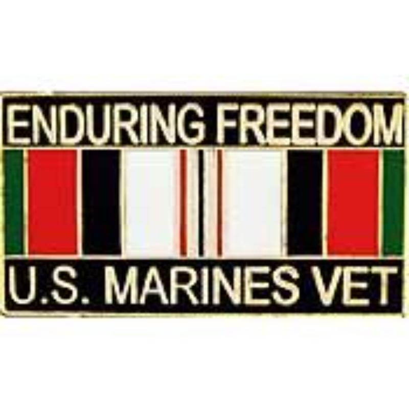 P12271 Pin - Enduring Freedom, USMC, Veteran - 1.125 in.
