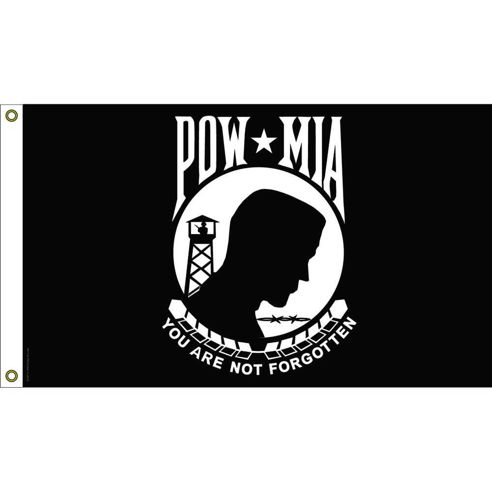 F3207-03 Flag - Pow Mia, Nylon-Glow - 2 x 3 ft.
