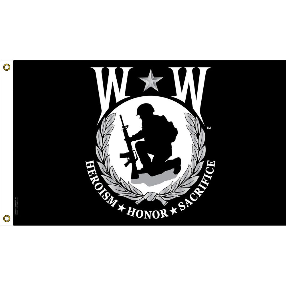 F3146-03 Flag - Wounded Warrior, Nylon-Glow - 2 x 3 ft.