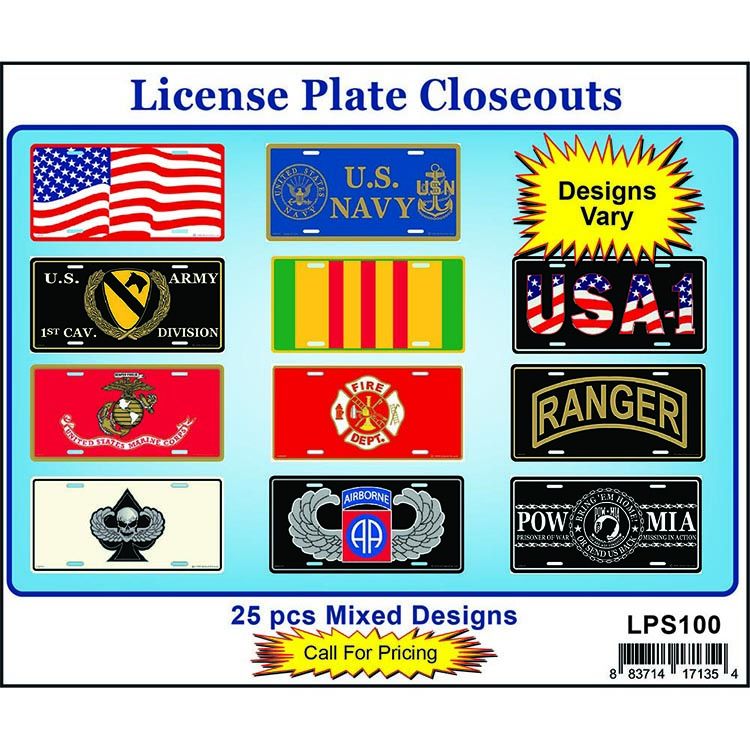 Picture of Eagle Emblems LPS100 License Plate Closeout - 25 Piece