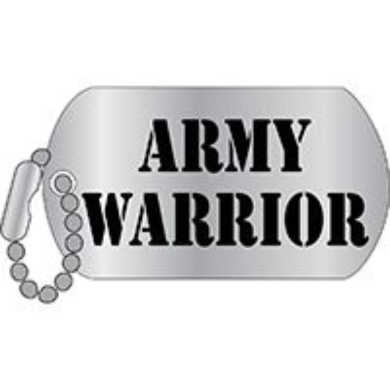 P64045 Pin - Army, Warrior - Dog Tag - 1.25 in.