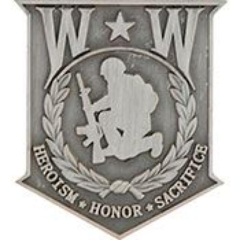 P12811 Pin - Wounded Warrior - Honor Shield - Pewter - 1.625 in.