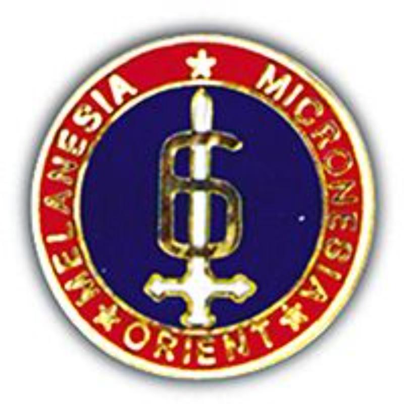 P14983 Pin - USMC, 6th Division - 1 in.