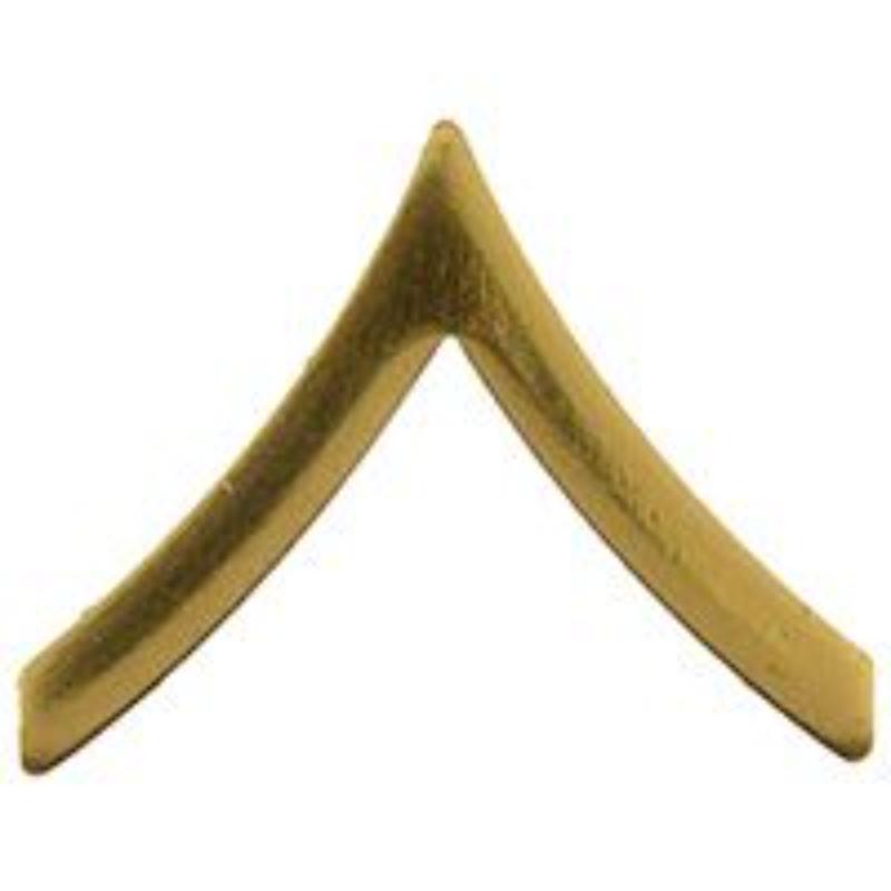 P15249 Rank - Army, E2, Private - Gold - 0.81 x 0.625 in.