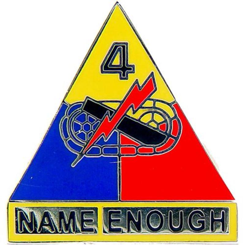P15328 Pin - Army, 4th Armored Division - 1 in.