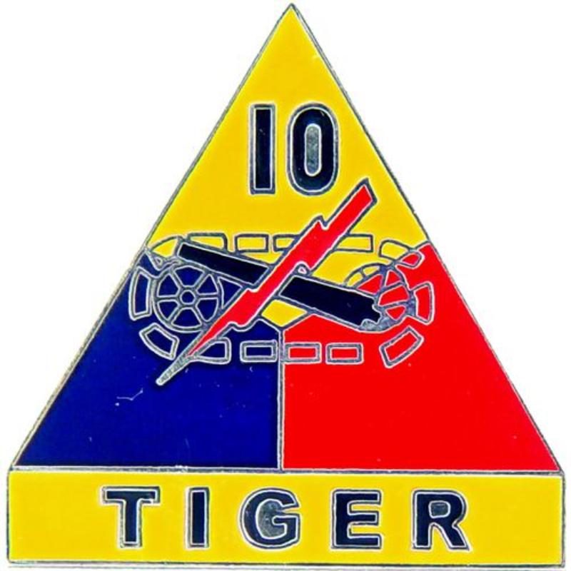 P15519 Pin - Army, 10th Armored Division - 1 in.