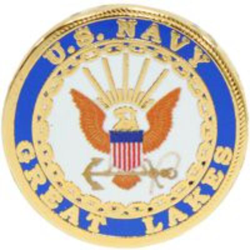 P15748 Pin - USN, Great Lakes - 1 in.