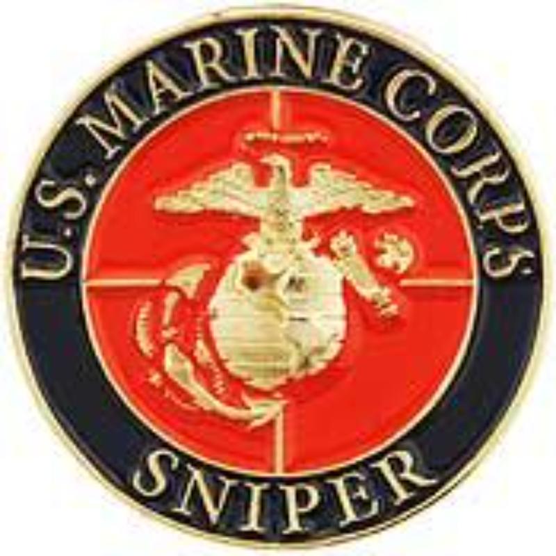 P15946 Pin - USMC, Sniper - 1 in.
