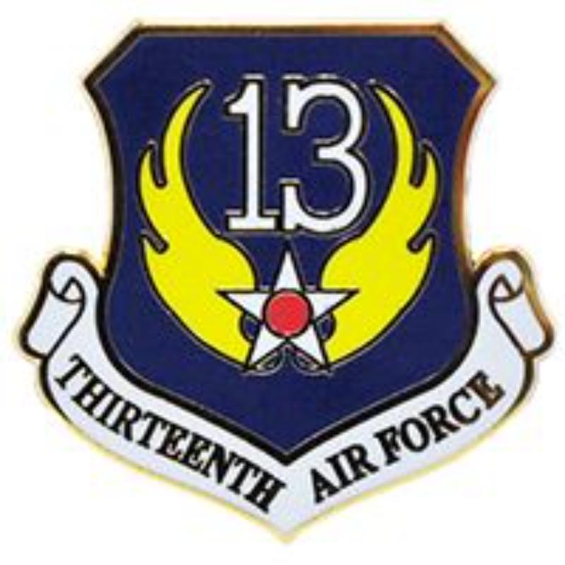 P15960 Pin - USAF, 13th, Shield - 1 in.