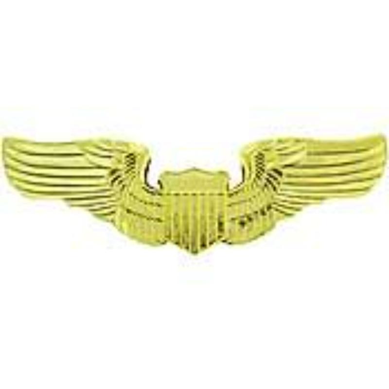 P16163 Wing Pin - USAF, Pilot, Basic - Gold - 2.75 in.