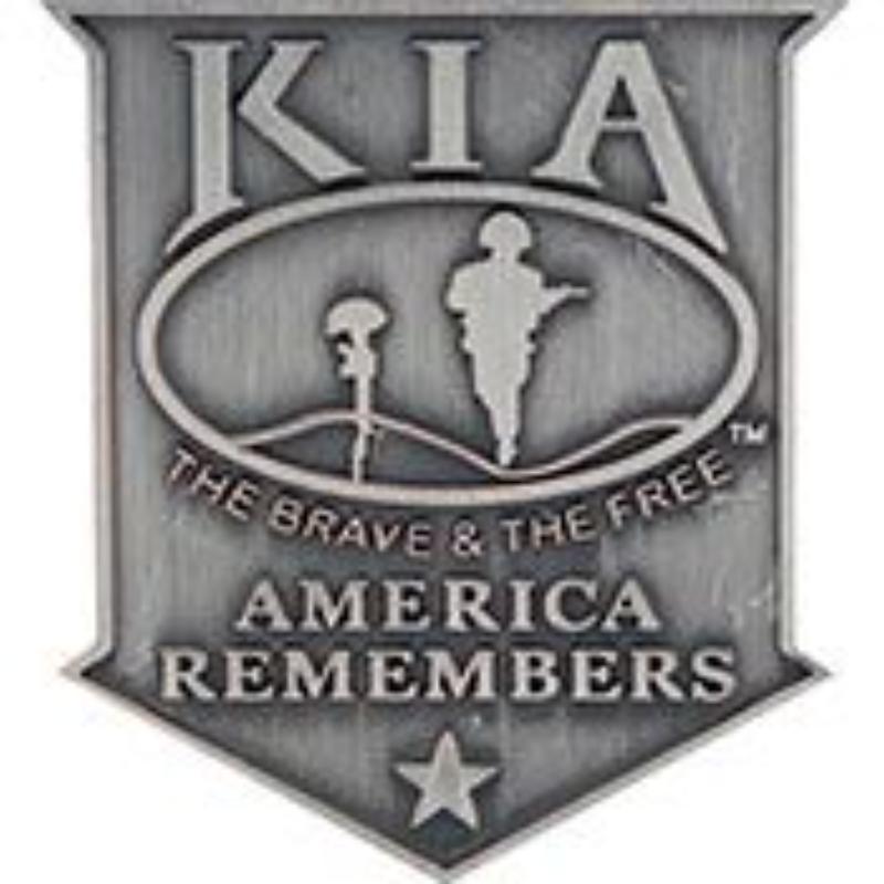 P40214 Pin - Kia, America Remembers - Shield - Pewter - 1.5 in.