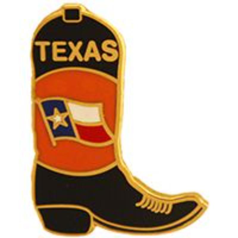 P60281 Pin - Texas, Cowboy Boot - 1 in.