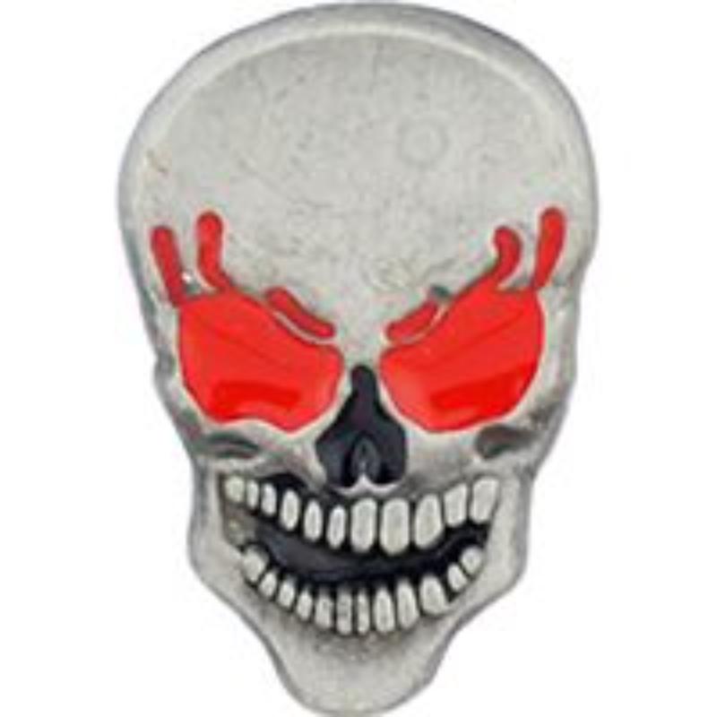 P60381 Pin - Skull, Red Eyes - 1 in.