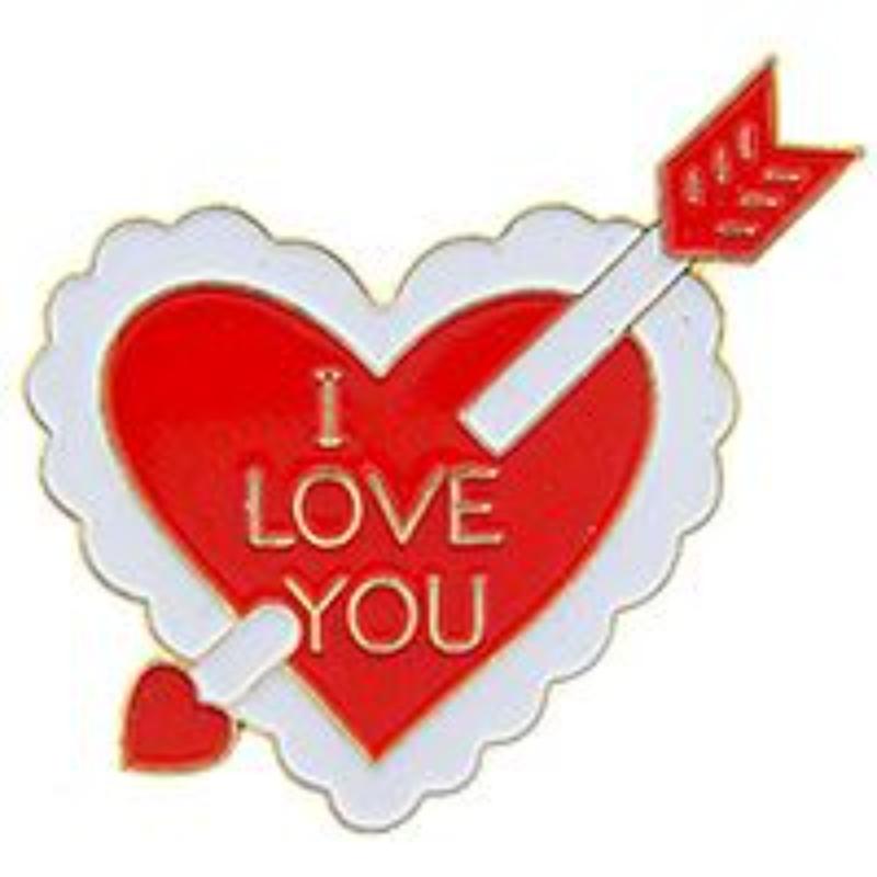 P61256 Pin - Heart, Valentine - Arrow - 1 in.