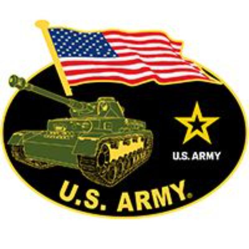 P62568 Pin - Army, Tank, Decal - 1.25 in.