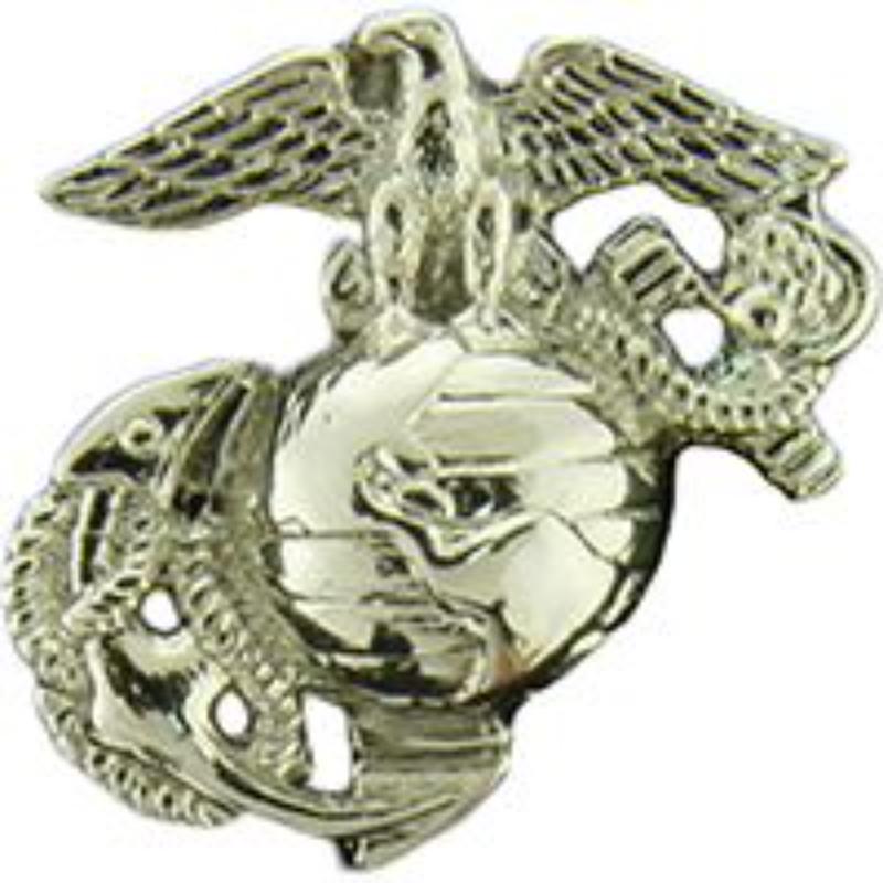 P62810 Pin - USMC, Emblem, A2 - Left - Collar-Silver - 0.88 in.