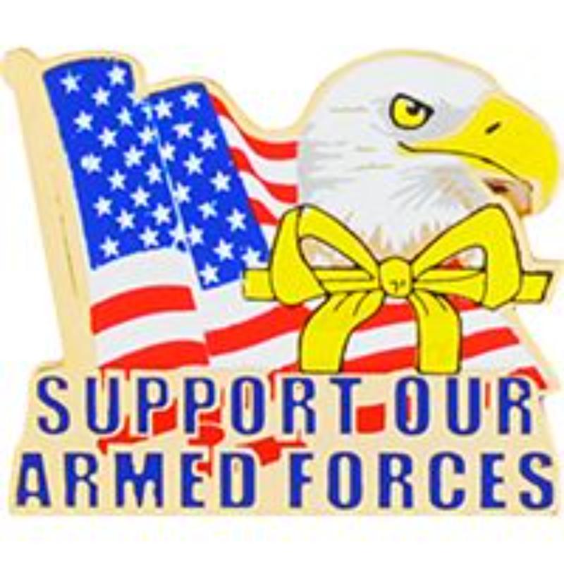 P62959 Pin - USA & Yellow Ribbon Support - 1.25 in.
