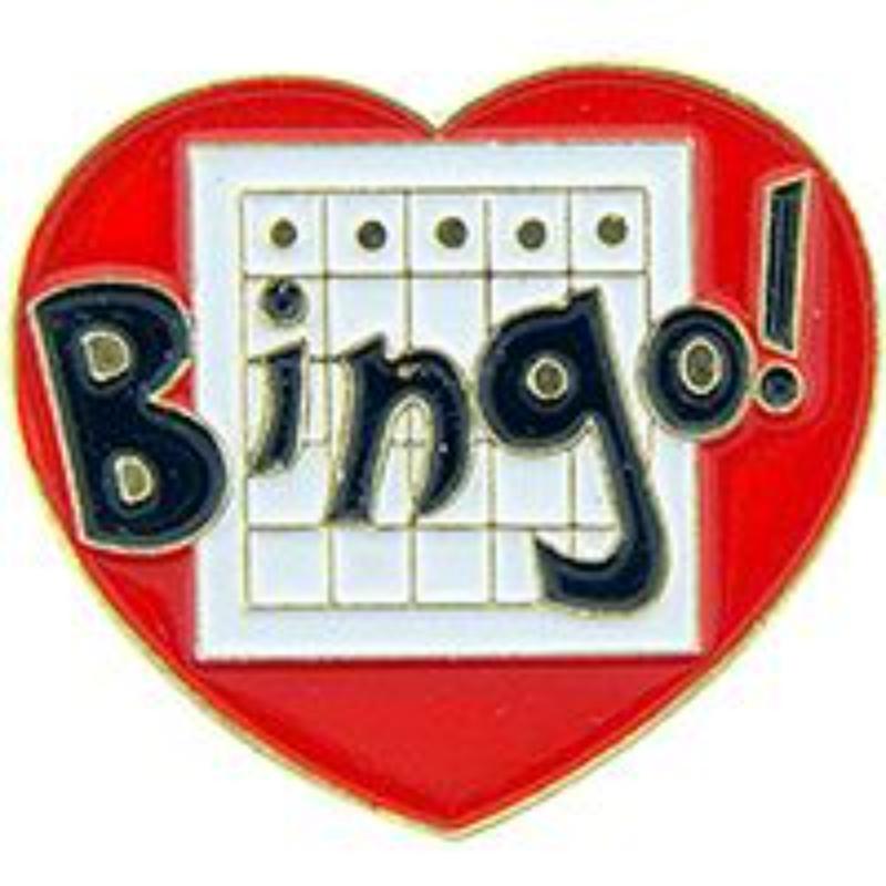 P63150 Pin - Game, Bingo, Heart - 1 in.