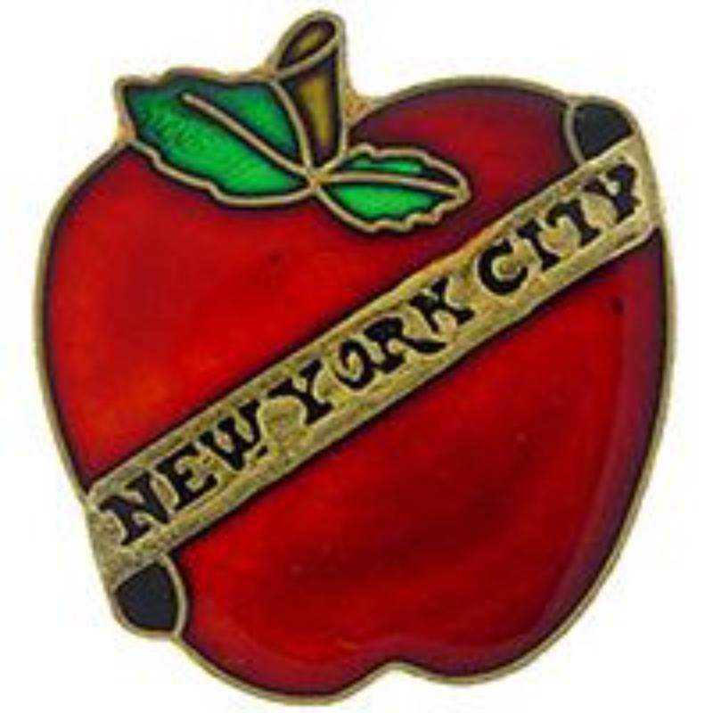 P63895 Pin - Ny, Apple - 1 in.