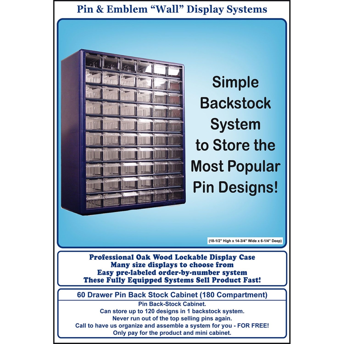 XP9910 Pin Backstock Cabinet - 64 Drawers