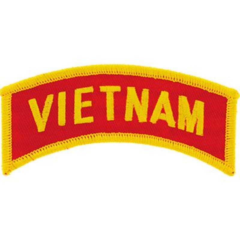 PM0093 Patch - Vietnam, Tab - Yellow & Red - 3.5 x 1.23 in.